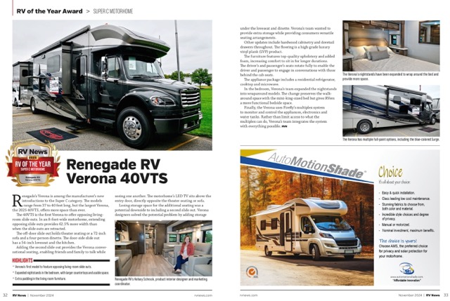Class C Motorhome of the Year Article